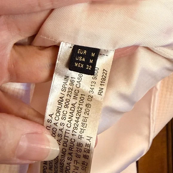 Massimo Dutti Blush Pink Waffle Knit Blazer Size Medium - Picture 5 of 11